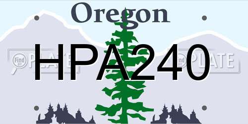 HPA240 Oregon License Plate