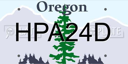 HPA24D Oregon License Plate