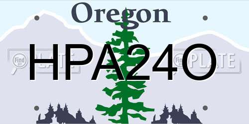 HPA24O Oregon License Plate