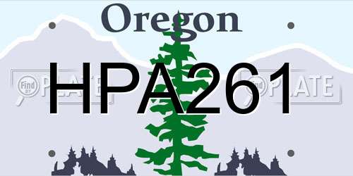 HPA261 Oregon License Plate