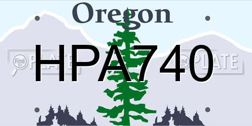 HPA740 Oregon License Plate