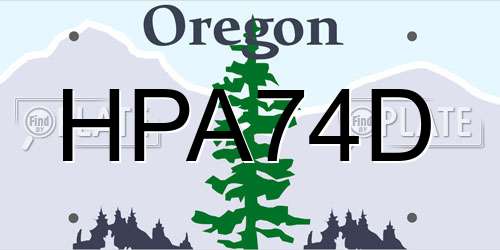 HPA74D Oregon License Plate