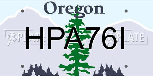 HPA76I Oregon License Plate