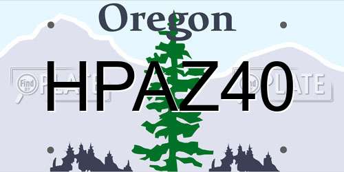 HPAZ40 Oregon License Plate