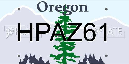 HPAZ61 Oregon License Plate