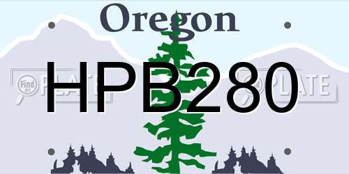 HPB280 Oregon License Plate