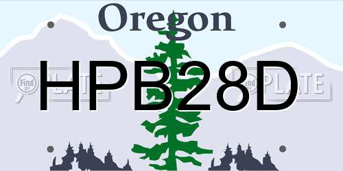 HPB28D Oregon License Plate