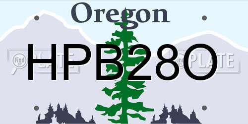 HPB28O Oregon License Plate