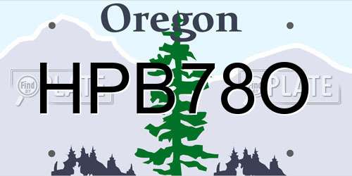HPB78O Oregon License Plate