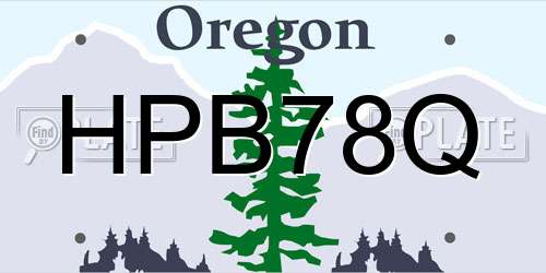 HPB78Q Oregon License Plate