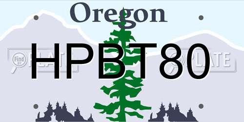 HPBT80 Oregon License Plate