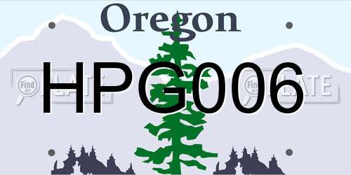 HPG006 Oregon License Plate