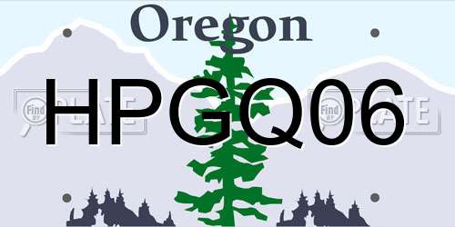 HPGQ06 Oregon License Plate