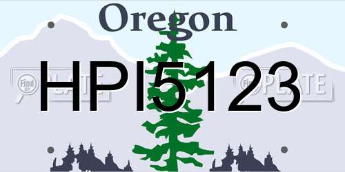 HPI5123 Oregon License Plate