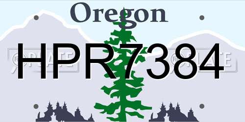 HPR7384 Oregon License Plate