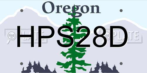 HPS28D Oregon License Plate