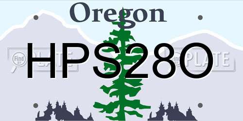 HPS28O Oregon License Plate