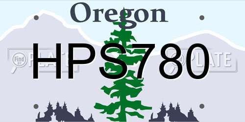HPS780 Oregon License Plate