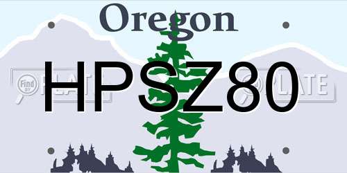 HPSZ80 Oregon License Plate