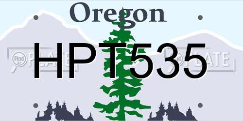 HPT535 Oregon License Plate