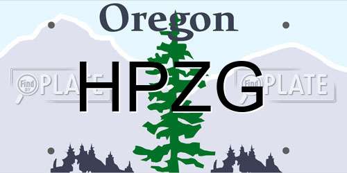 HPZG Oregon License Plate