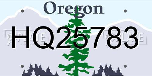 HQ25783 Oregon License Plate