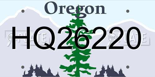 HQ26220 Oregon License Plate