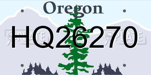 HQ26270 Oregon License Plate