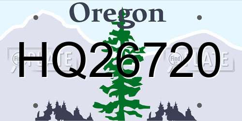 HQ26720 Oregon License Plate