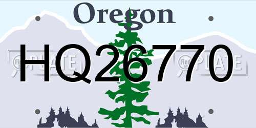 HQ26770 Oregon License Plate