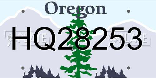 HQ28253 Oregon License Plate