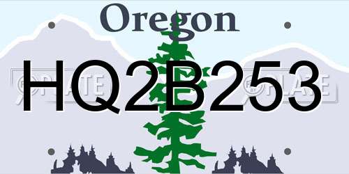 HQ2B253 Oregon License Plate