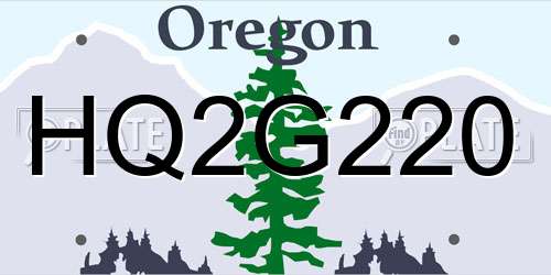 HQ2G220 Oregon License Plate