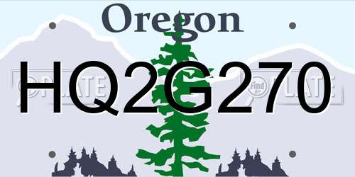 HQ2G270 Oregon License Plate