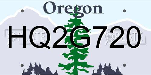 HQ2G720 Oregon License Plate