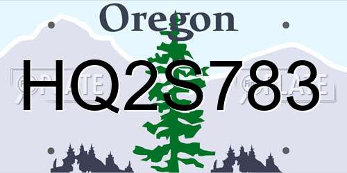HQ2S783 Oregon License Plate