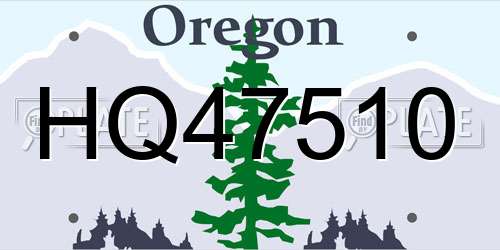 HQ47510 Oregon License Plate