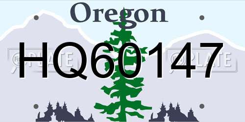 HQ60147 Oregon License Plate