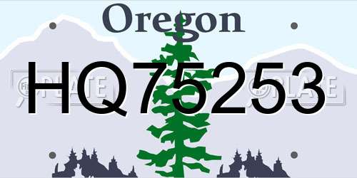 HQ75253 Oregon License Plate