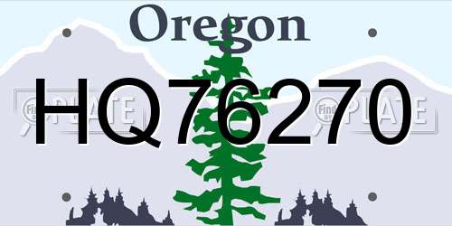HQ76270 Oregon License Plate