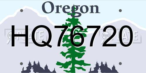 HQ76720 Oregon License Plate