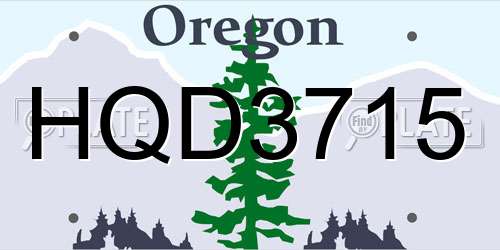 HQD3715 Oregon License Plate