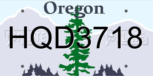 HQD3718 Oregon License Plate