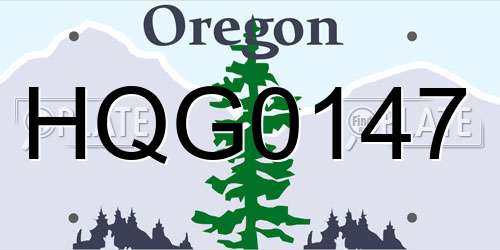 HQG0147 Oregon License Plate