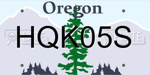 HQK05S Oregon License Plate