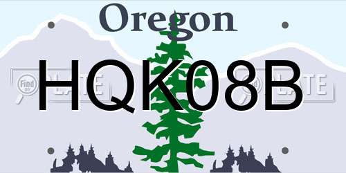 HQK08B Oregon License Plate