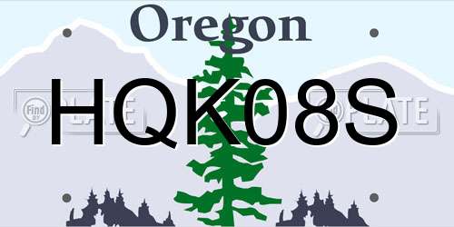 HQK08S Oregon License Plate