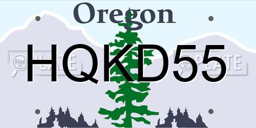 HQKD55 Oregon License Plate