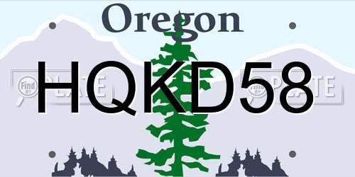 HQKD58 Oregon License Plate