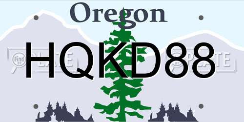 HQKD88 Oregon License Plate
